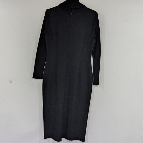 Votre Nom Ribbed Turtleneck Long Sleeve Dress Black VINTAGE Size 8 - Picture 2 of 3